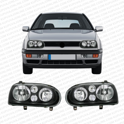 VW Golf 3 Black Diamond Headlights (Golf 4 Style)
